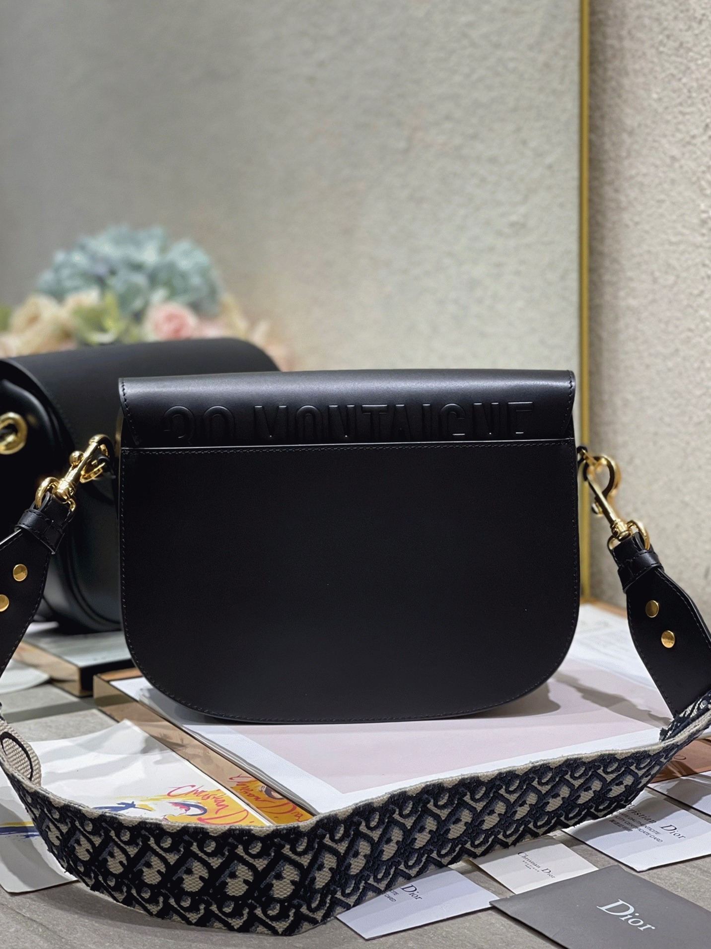 Dior Bobby Large Bag Fake in Black angle 3