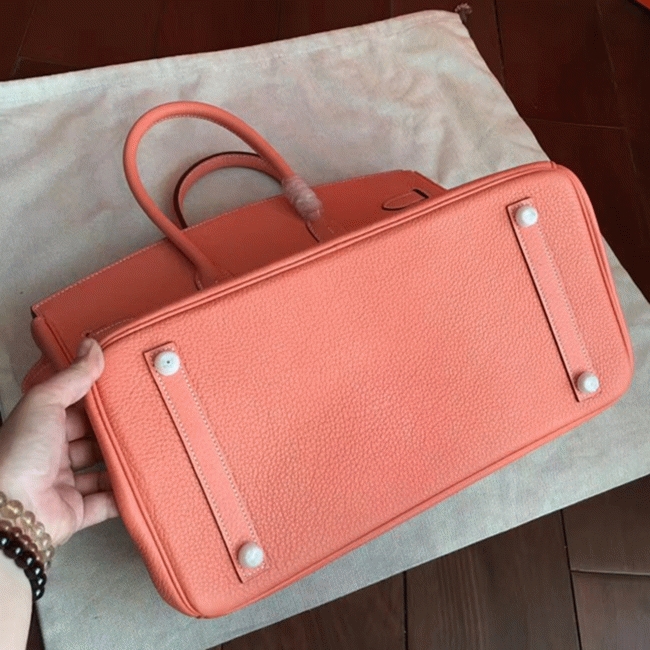 Crevette Shade Fake Designer Hermes Birkin 40cm Purse angle 5