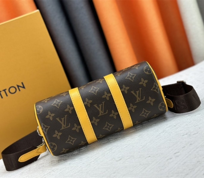 Louis Vuitton Monogram Macassar Canvas Keepall Bandouliere 25 In Safran Yellow angle 5