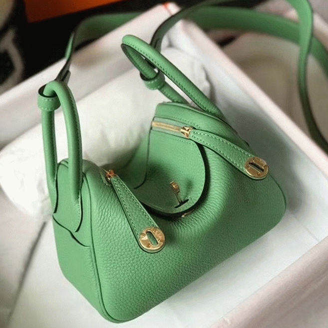 Knockoff Hermes Lindy Mini handbag in vert criquet color