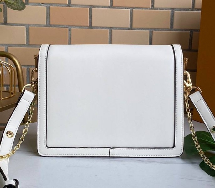 Louis Vuitton Dauphine Lugano MM Off Bag In Off-White angle 3