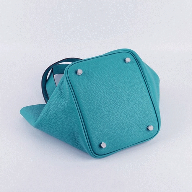 Turquoise replica Hermes Picotin Lock handbag angle 5