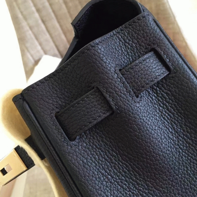 Black Clemence Replica Hermes Kelly Retourne 32cm Classic Purse angle 4