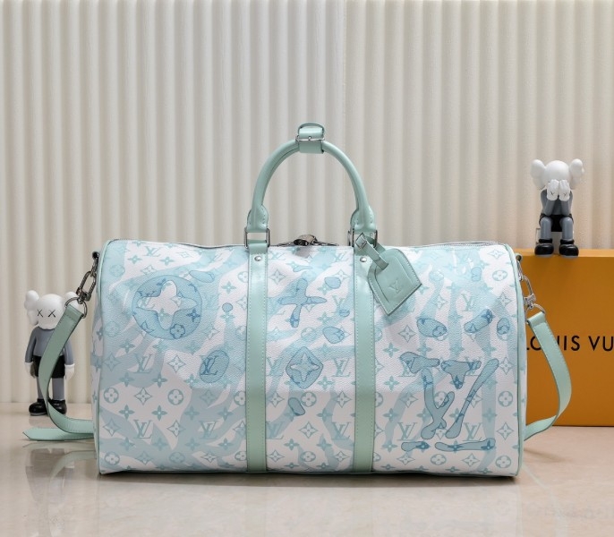 LV Keepall Bandouliere 50 In Crystal Blue