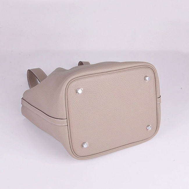 Grey knockoff Hermes Picotin Lock handbag angle 4