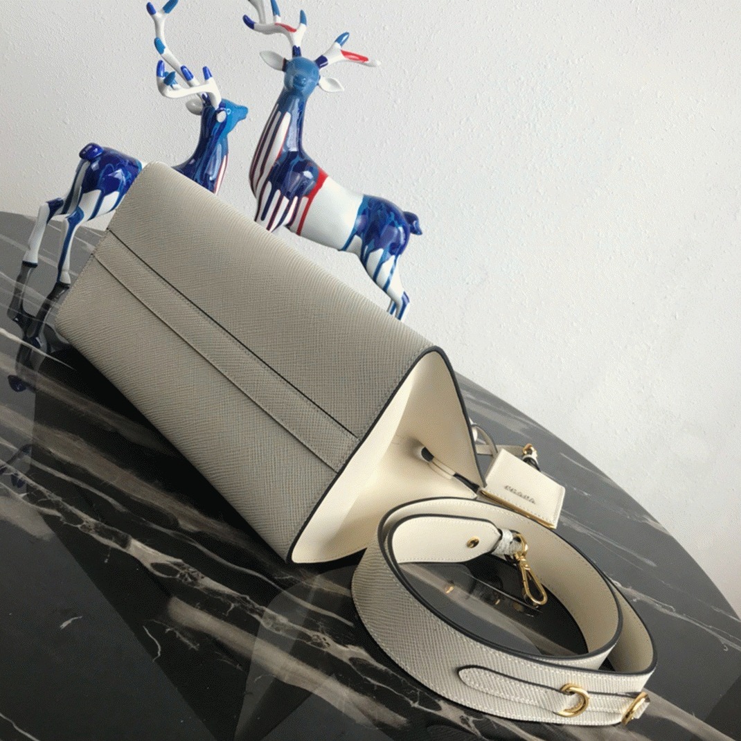 Prada Monochrome Small Bag Knockoff in White angle 4