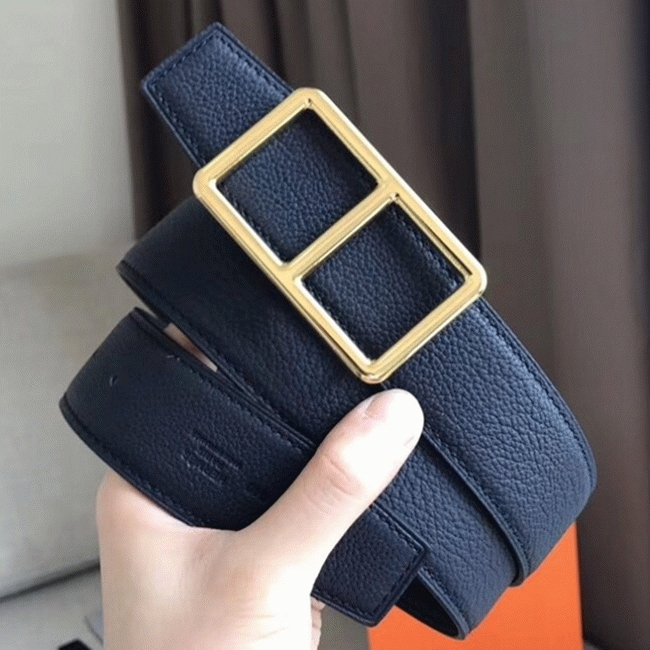 Replica Hermes Officier belt buckle in navy blue