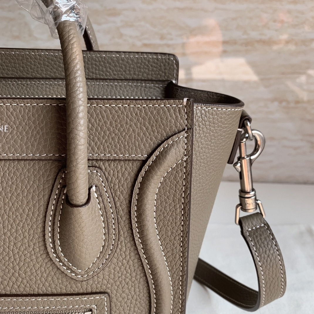 Celine Nano Luggage Tote Bag Fake in Souris angle 5