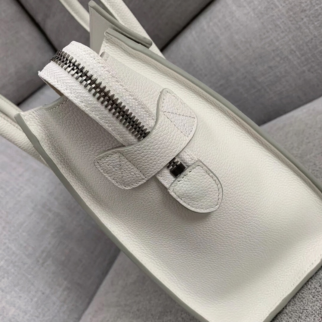 Celine Micro Luggage Tote Bag Fake in White angle 2