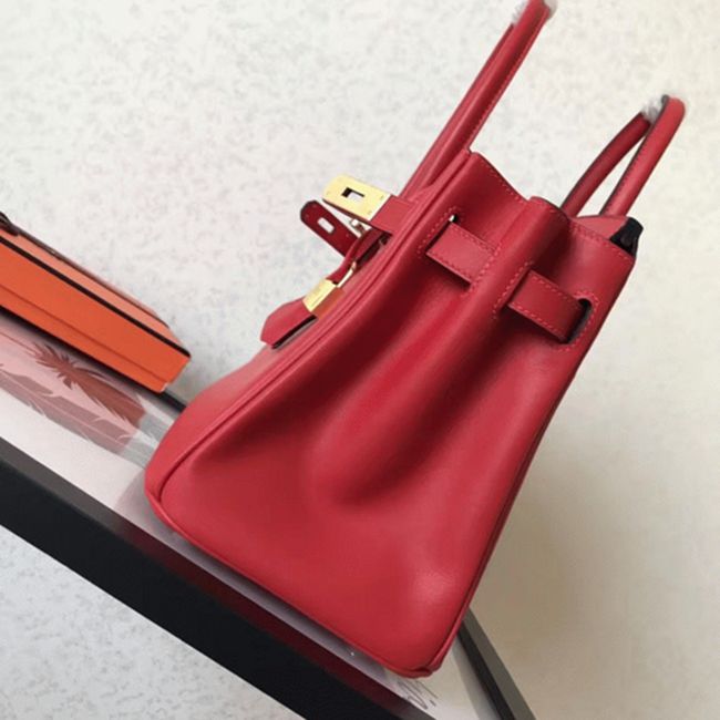 Red Luxury Knockoff Hermes Birkin 30cm Purse angle 4