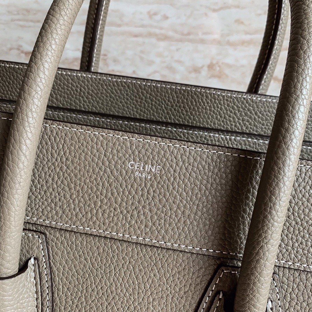 Celine Mini Luggage Tote Bag Knockoff in Souris angle 2