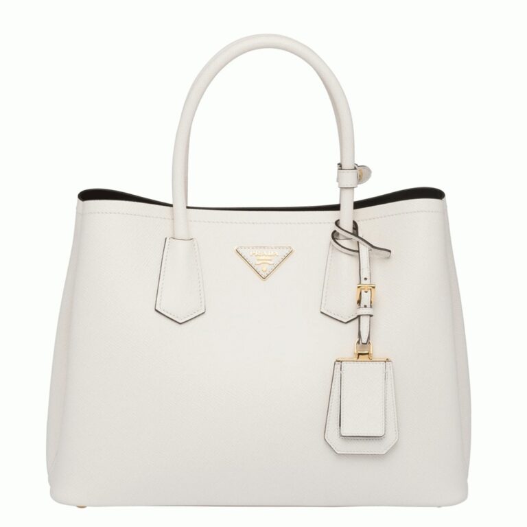 White Prada Double Medium Tote Bag Knockoff