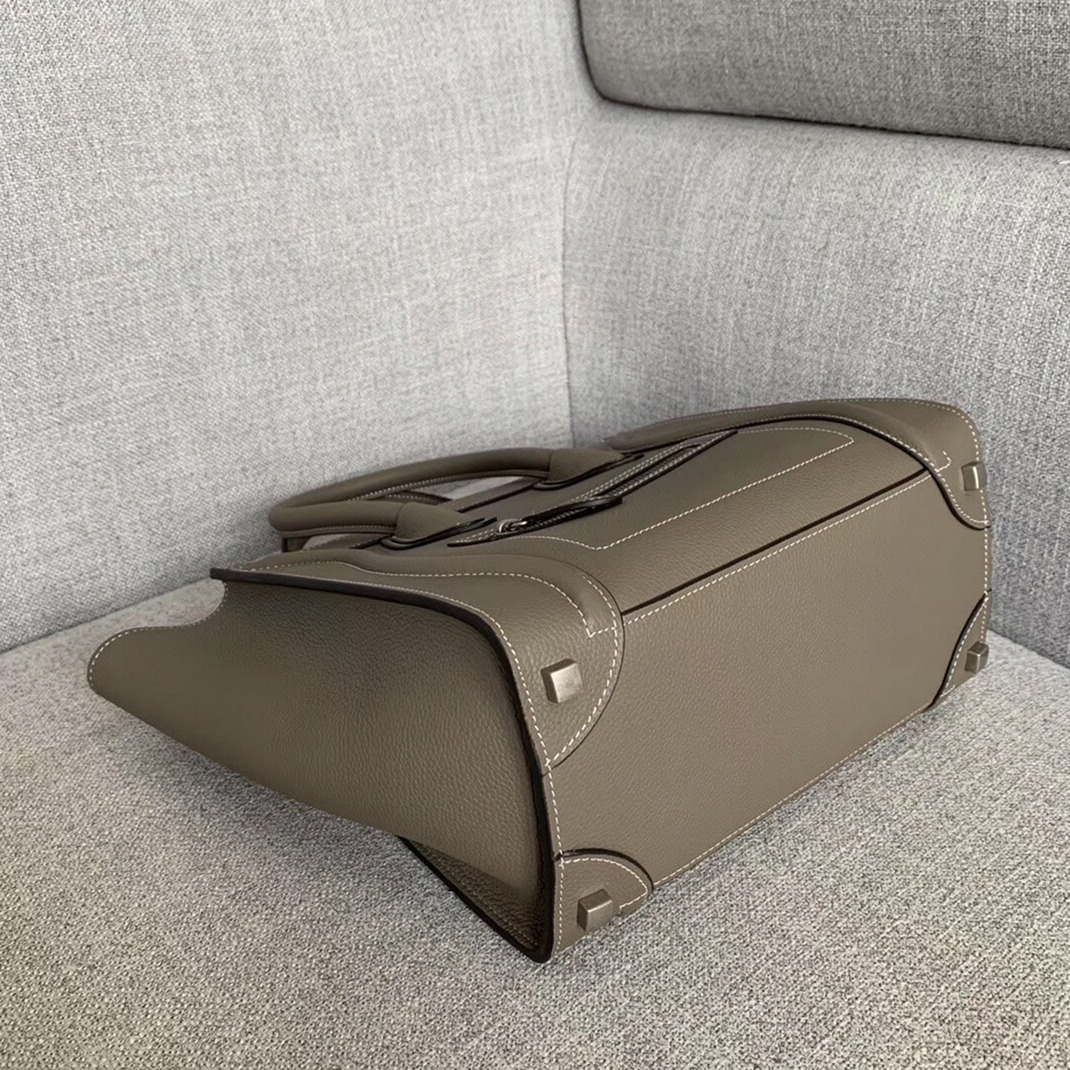Celine Micro Luggage Tote Bag Knockoff in Souris angle 4
