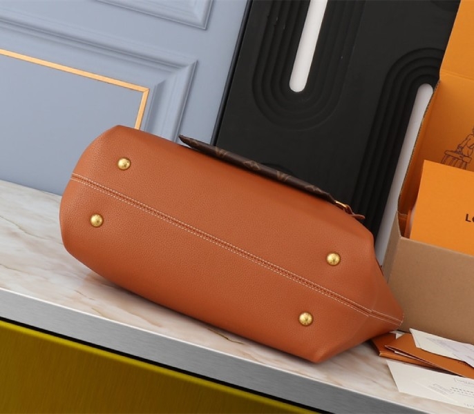 Louis Vuitton Low Key Cabas MM Bag In Cognac Brown angle 4