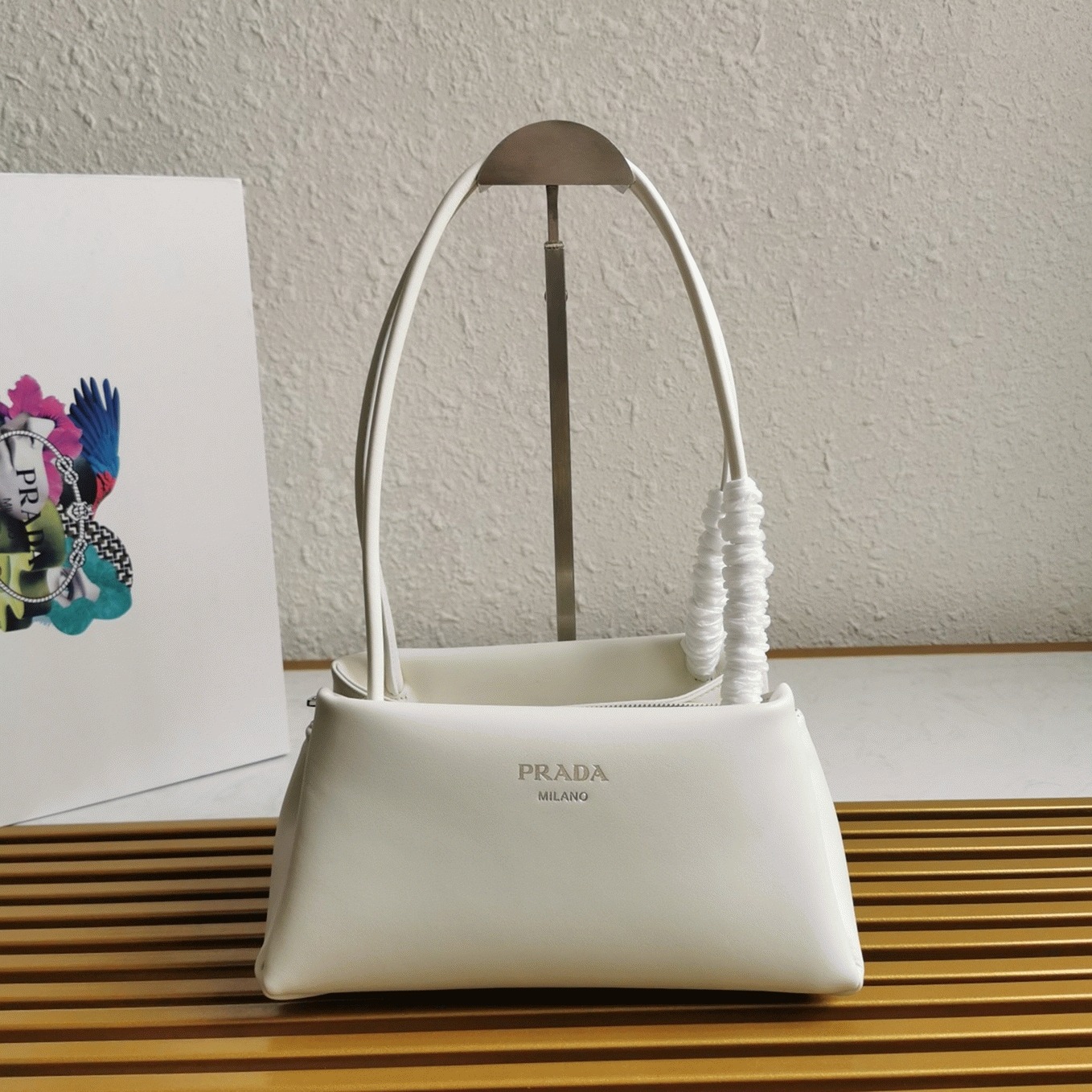 Prada Supernova Small Shoulder Bag Knockoff in White angle 5