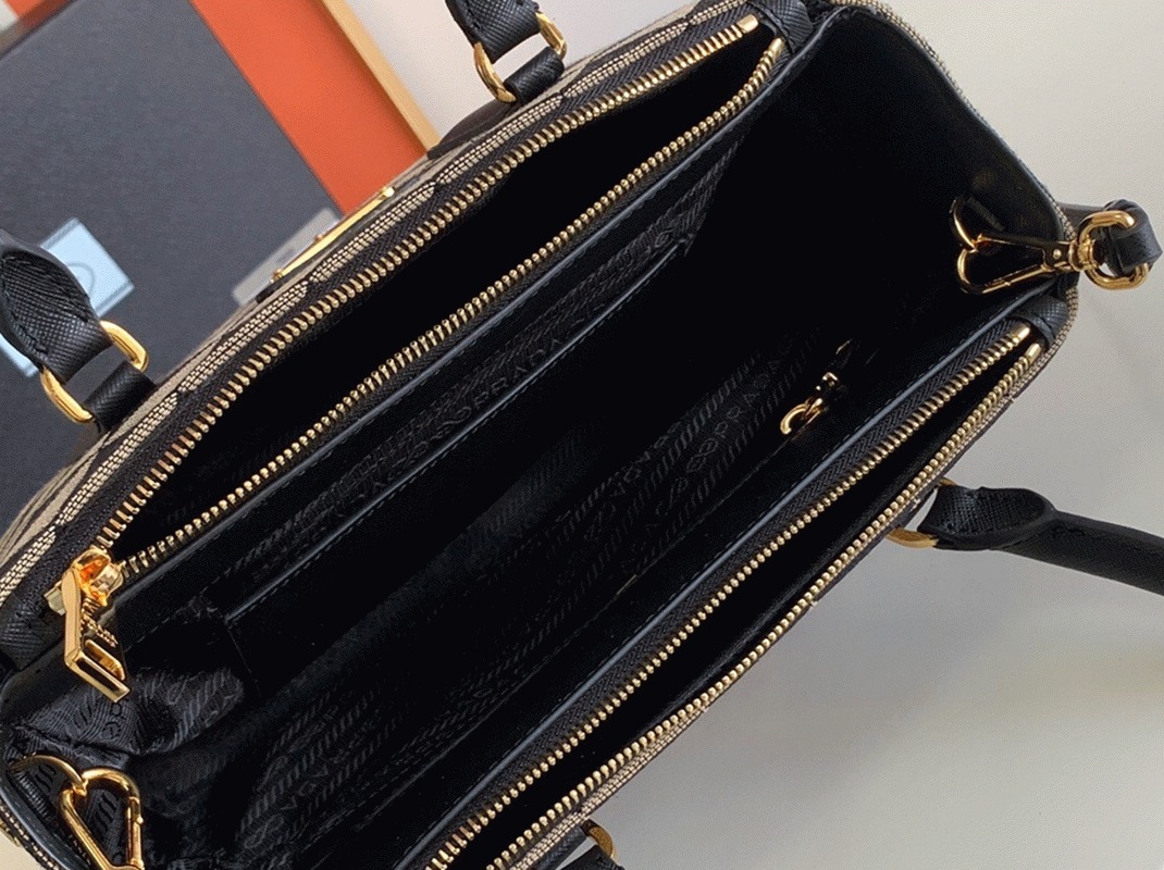 Prada Galleria Small Bag Replica in Jacquard Fabric angle 2