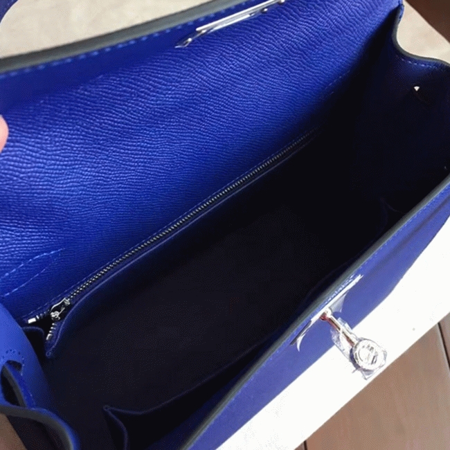 Blue Electric Epsom Fake Discount Hermes Kelly Sellier 28cm Fashion Tote angle 2