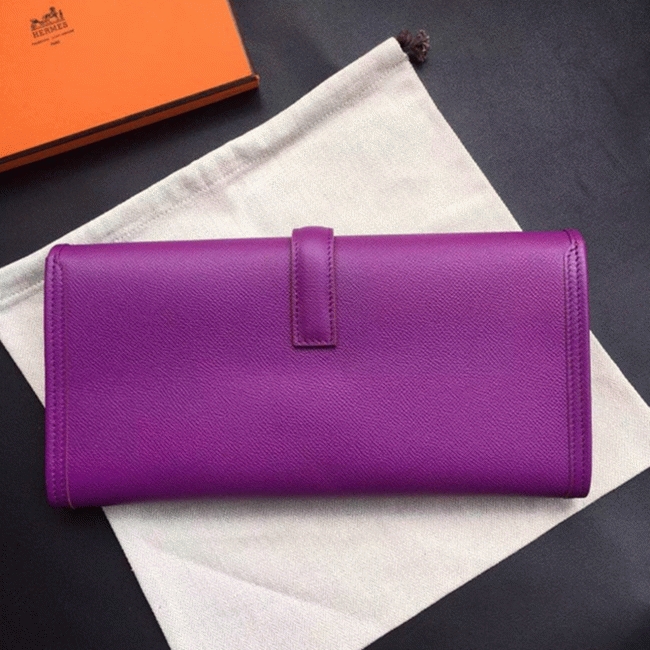 Cyclamen Replica 1:1 Hermes Jige Elan 29 Bright Pink Clutch angle 4
