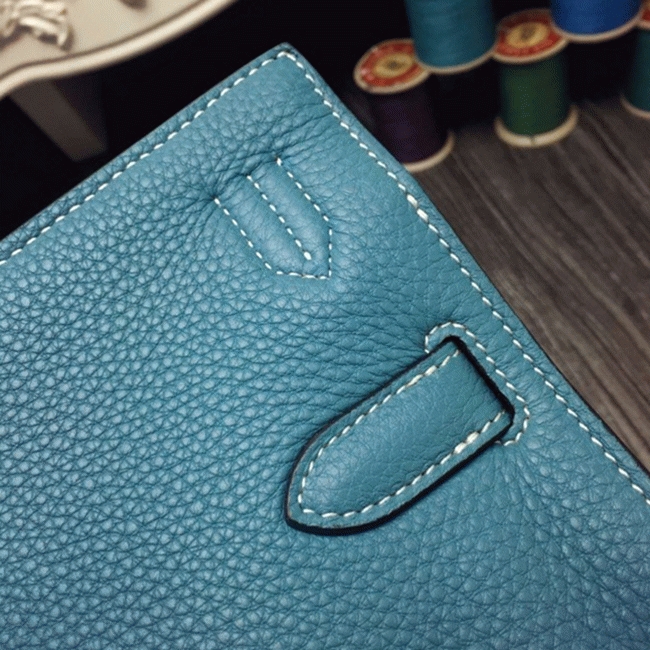 Blue jean knockoff Hermes Jypsiere 31cm handbag angle 2