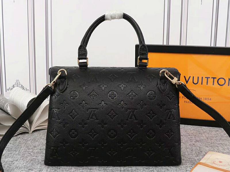 Louis Vuitton Monogram Empreinte Marignan Bag In Black angle 4