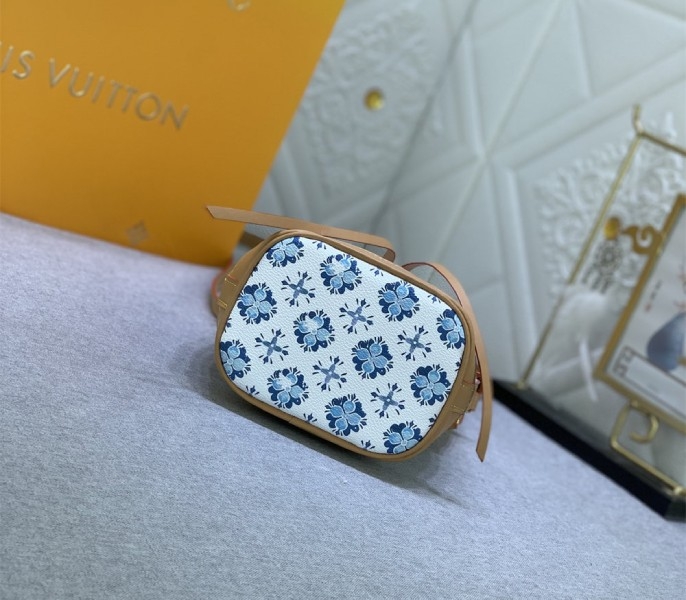 Louis Vuitton LV By The Pool Monogram Tiles Canvas Nano Noe Bag In Lagoon Blue angle 4