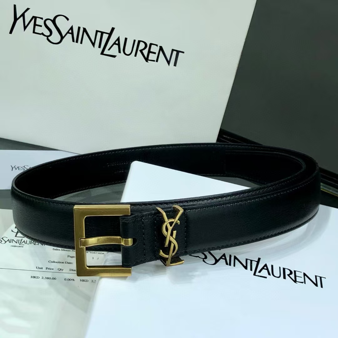 YSL Cassandre leather belt angle 3