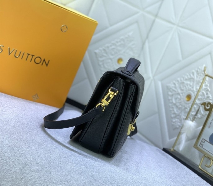 LV Monogram Empreinte Leather Metis In Black M41487 angle 5