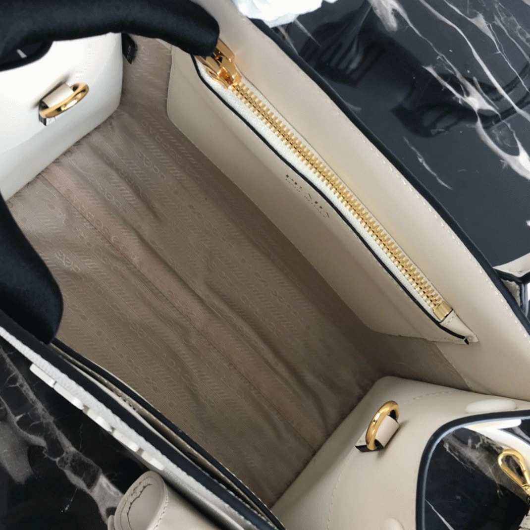 Prada Monochrome Small Bag Knockoff in White angle 5
