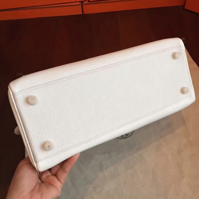 White Clemence Replica Designer Kelly Retourne 32cm Hermes Handbag angle 5