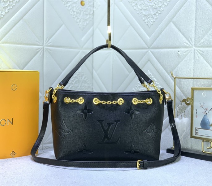 Louis Vuitton Monogram Empreinte Leather Bundle Bag In Black