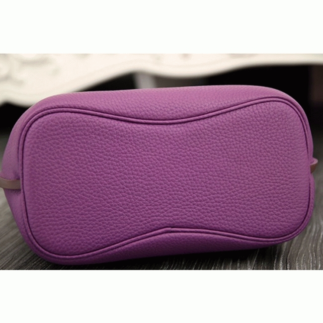 Purple Leather Knockoff Hermes So Kelly 22cm Stylish Purse angle 3
