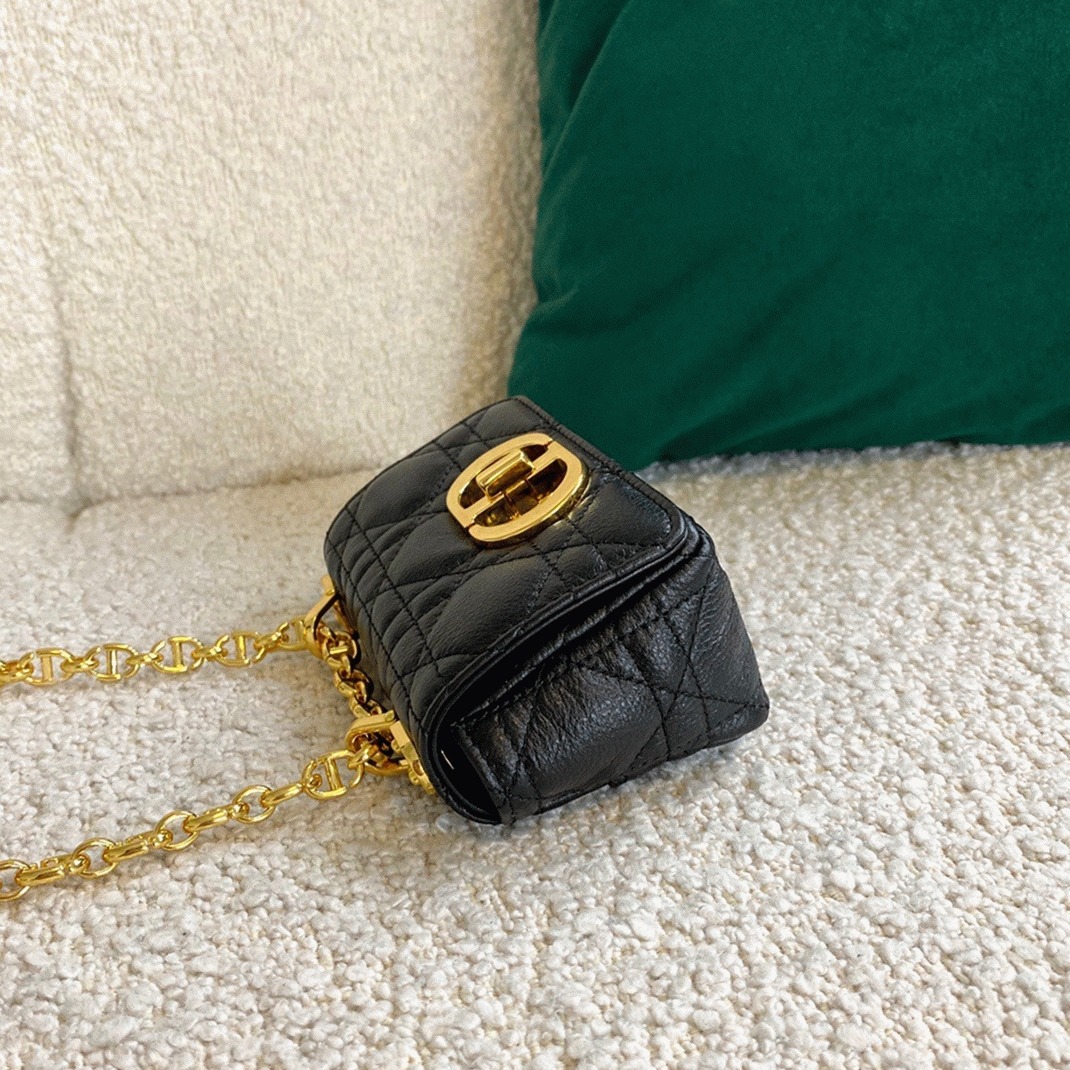 Dior Caro Micro Bag Knockoff in Black angle 5
