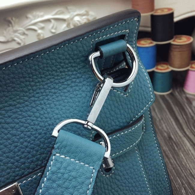 Blue jean knockoff Hermes Jypsiere 34cm handbag angle 2