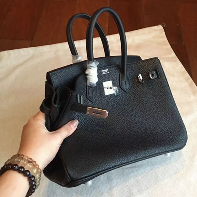 AAAAA Class Black Hermes Birkin 25cm Copy Bag angle 2