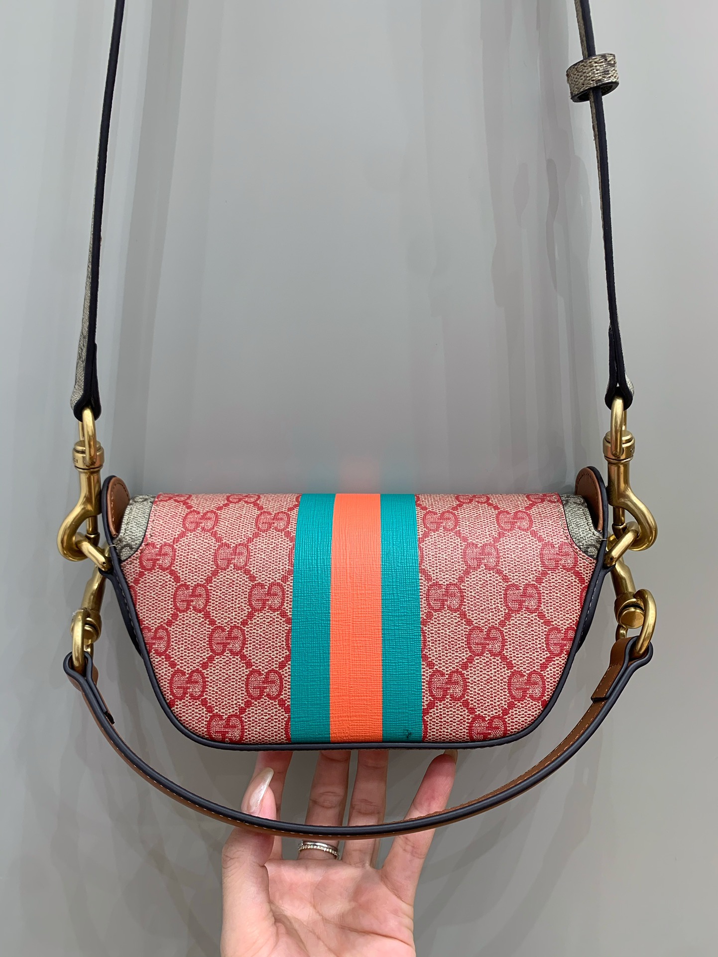 Mini Canvas GG Supreme Top-Handle Bag angle 3