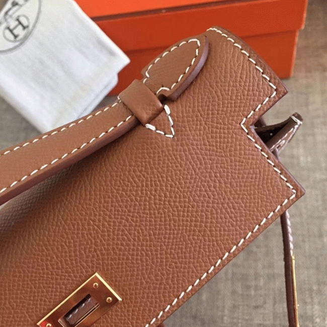 Hermes Gold Epsom High Quality Replica Kelly Pochette Elegant Clutch angle 4
