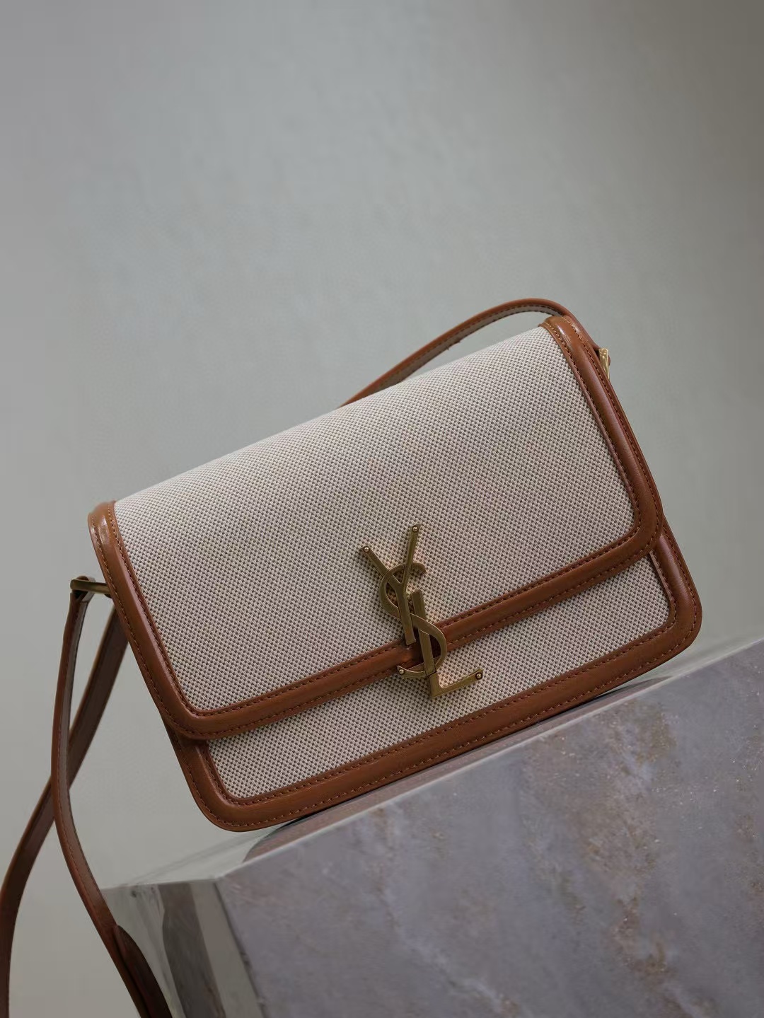 SOLFERINO MEDIUM SATCHEL IN BOX SAINT LAURENT LEATHER angle 2