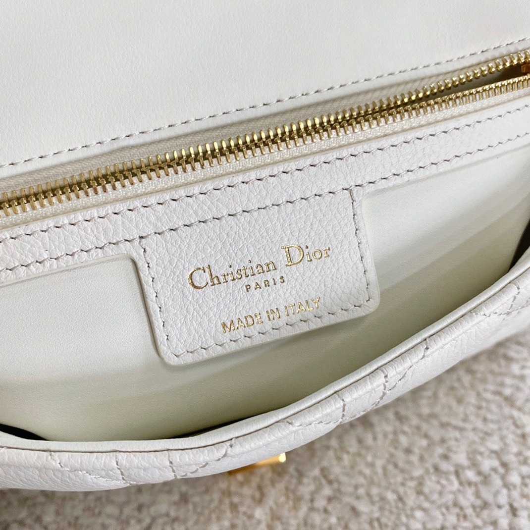 Dior Caro Medium Bag Replica in White angle 2