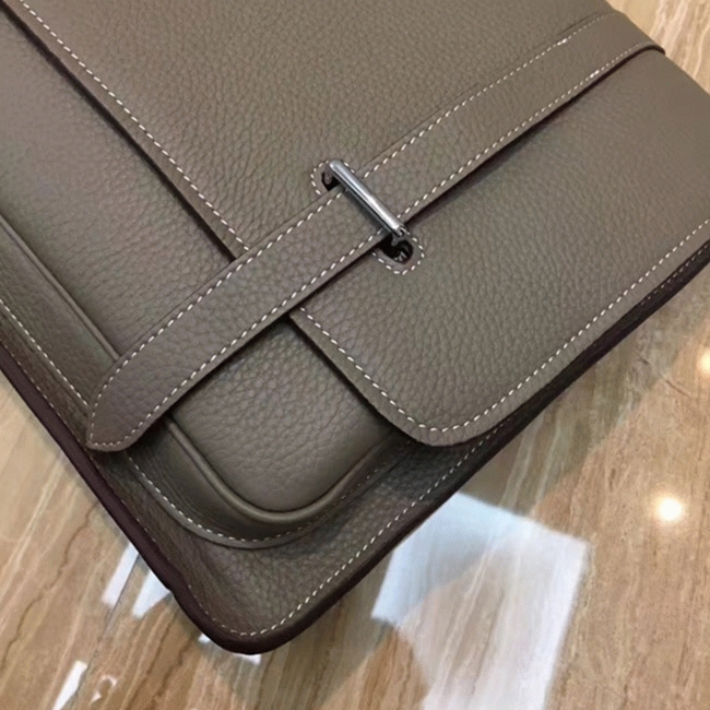 Grey Luxury Replica Hermes Steve Messenger Bag angle 5