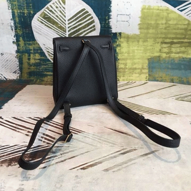Black Clemence Knockoff Hermes Kelly Ado PM Everyday Backpack angle 5