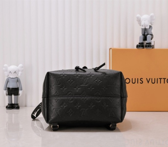 Louis Vuitton Monogram Empreinte Leather Montsouris PM Backpack In Black angle 4