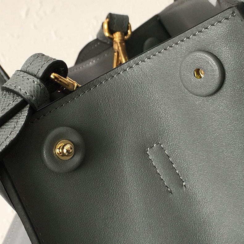 Prada Monochrome Small Bag Fake in Grey angle 2
