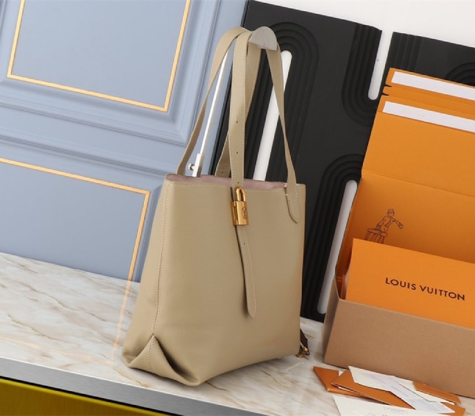 Louis Vuitton Low Key Cabas MM Bag In Galet Gray angle 2