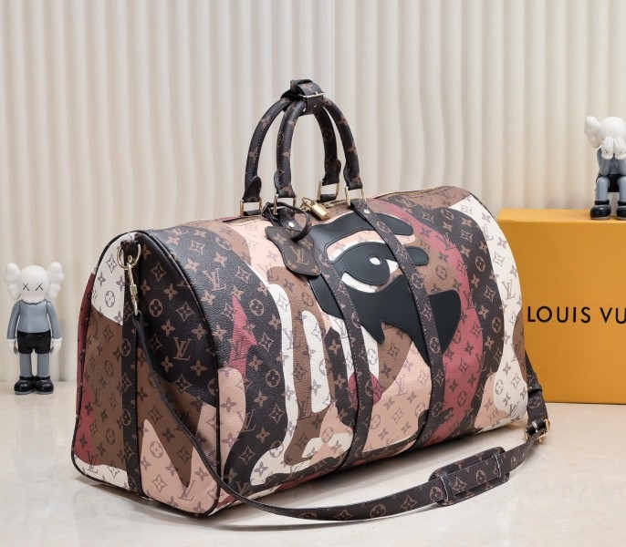 LV J Hope X Keepall 55 Brown In Two Eyes Patches angle 2
