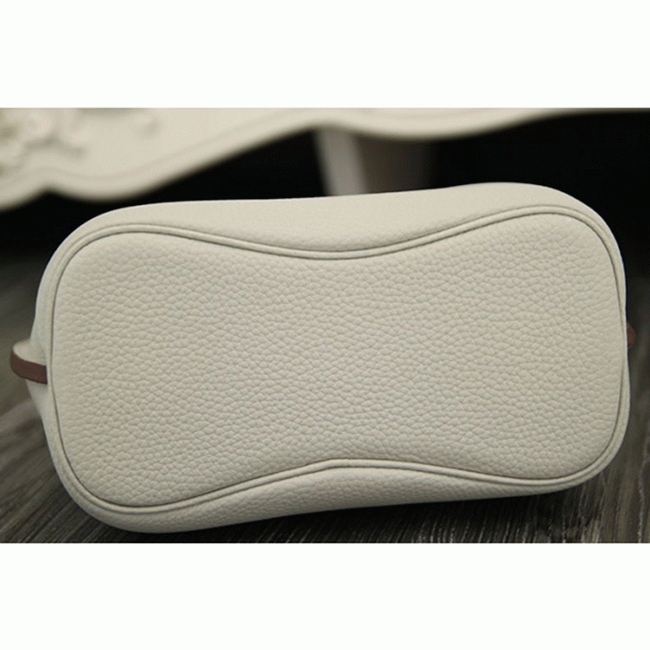 White Leather Knockoff Hermes So Kelly 22cm Clean Style Shoulder Bag angle 3