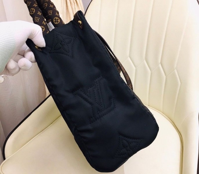 Louis Vuitton Econyl Regenerated Nylon Onthego GM Tote In Black angle 5
