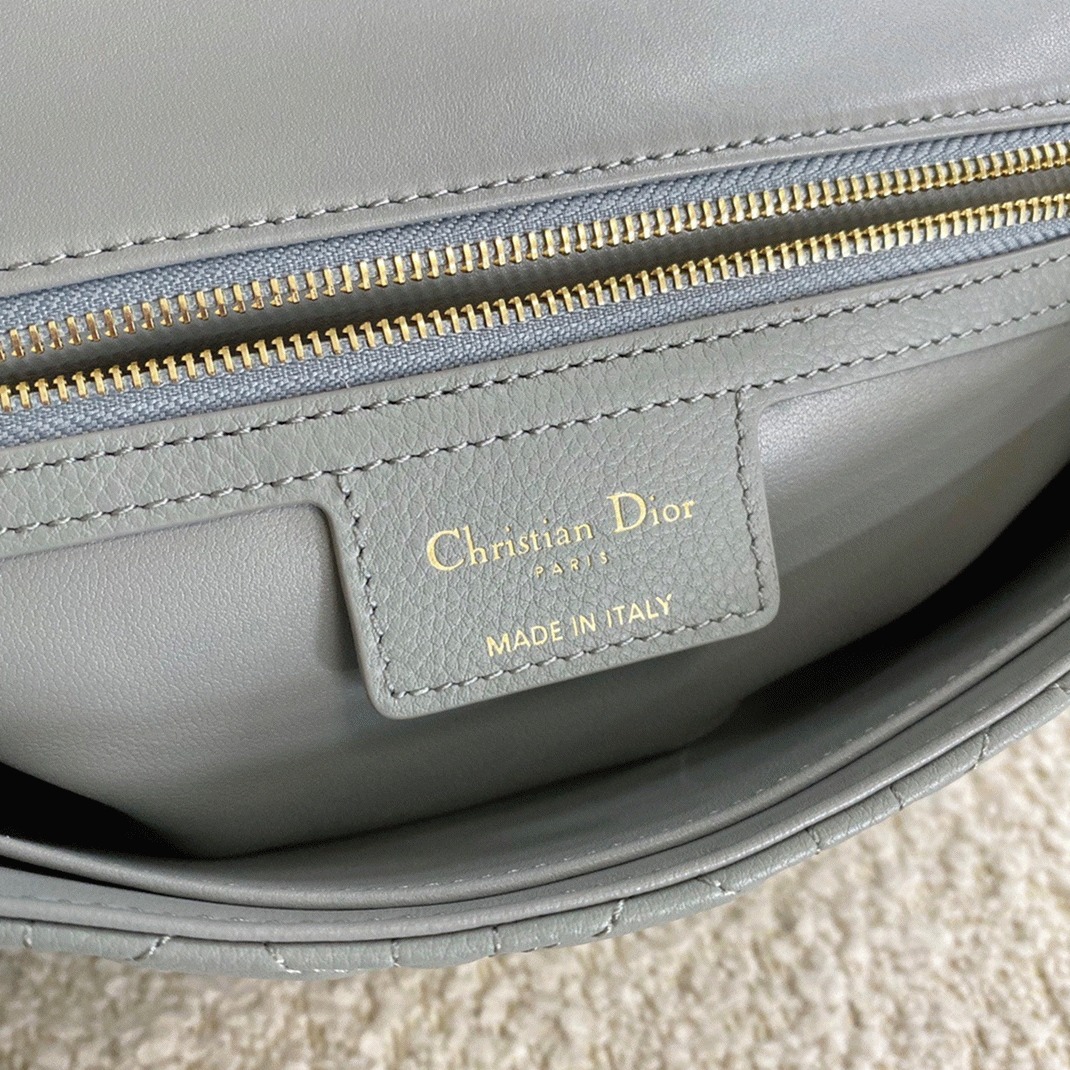 Dior Caro Medium Bag Knockoff in Grey angle 2