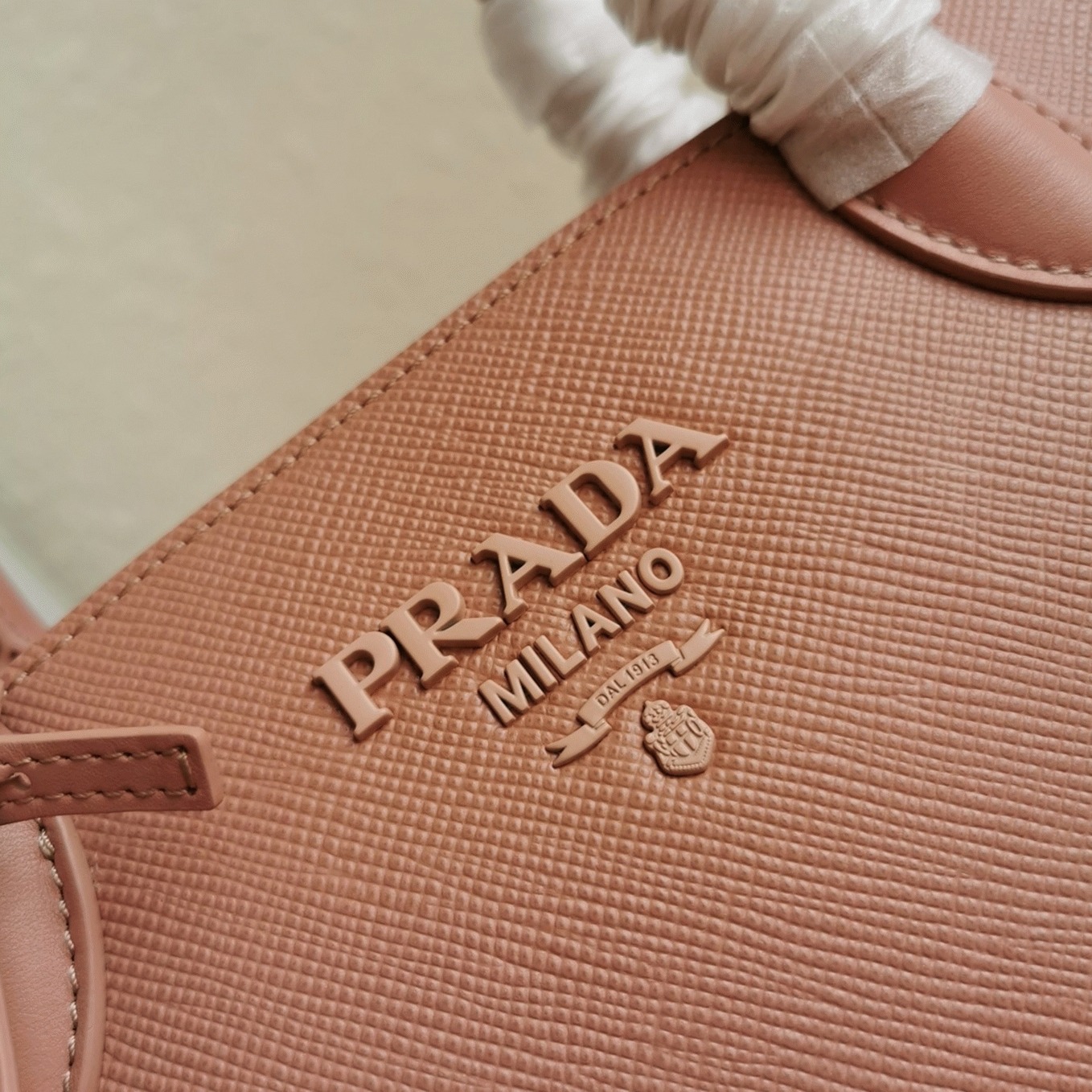 Pink Prada Monochrome Mini Bag Fake Version angle 3