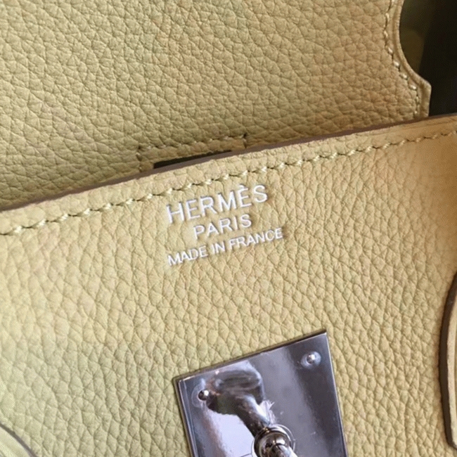 Curry Color Designer Imitation Hermes Birkin 35cm Bag angle 3