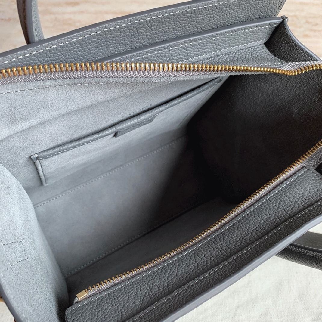 Celine Nano Luggage Tote Bag Faux in Kohl angle 2